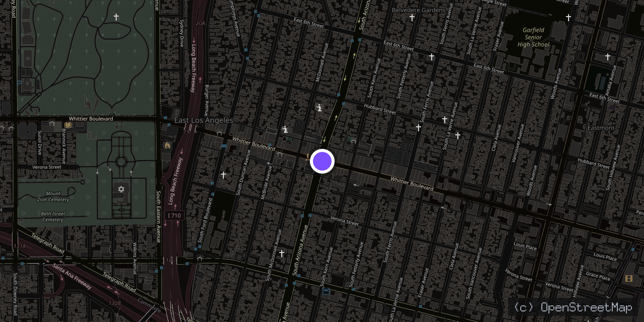 Map of Whittier / Arizona, East Los Angeles, CA 90022, USA