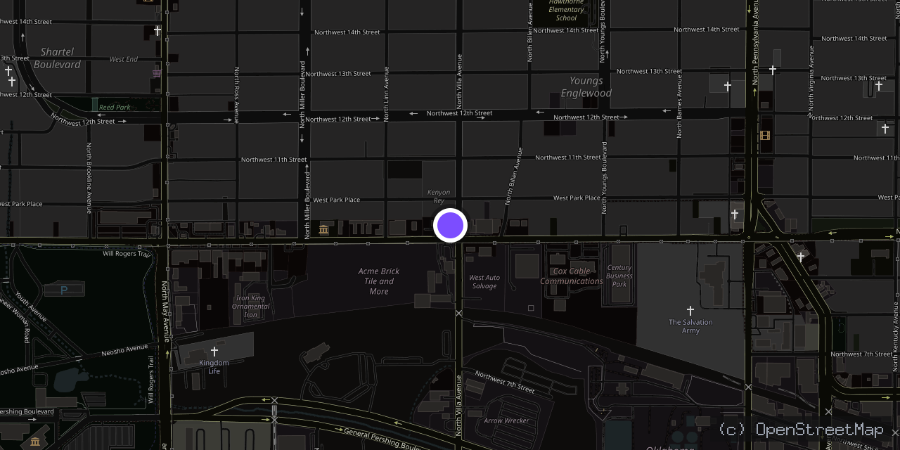 Map of 1103 N Villa Ave, Oklahoma City, OK 73107, USA