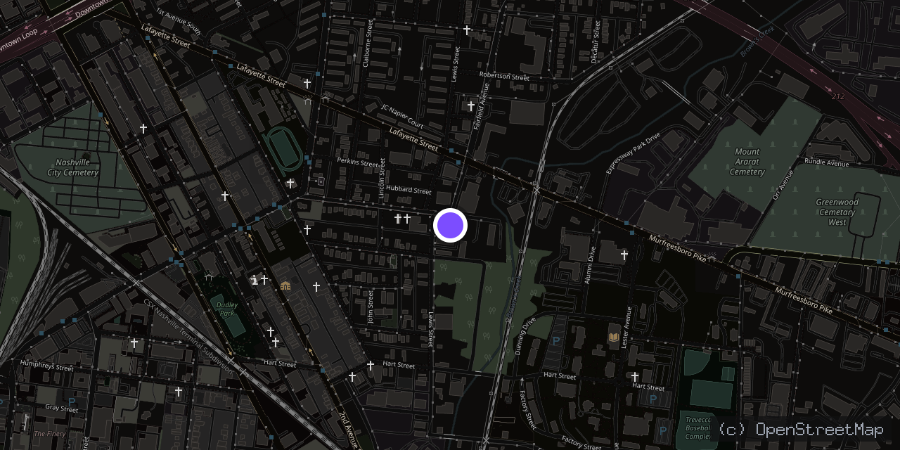 Map of 71 Trimble St, Nashville, TN 37210, USA