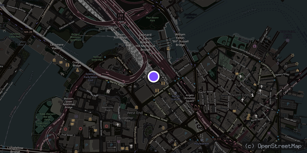 Map of 100 Legends Way, Boston, MA 02114, USA