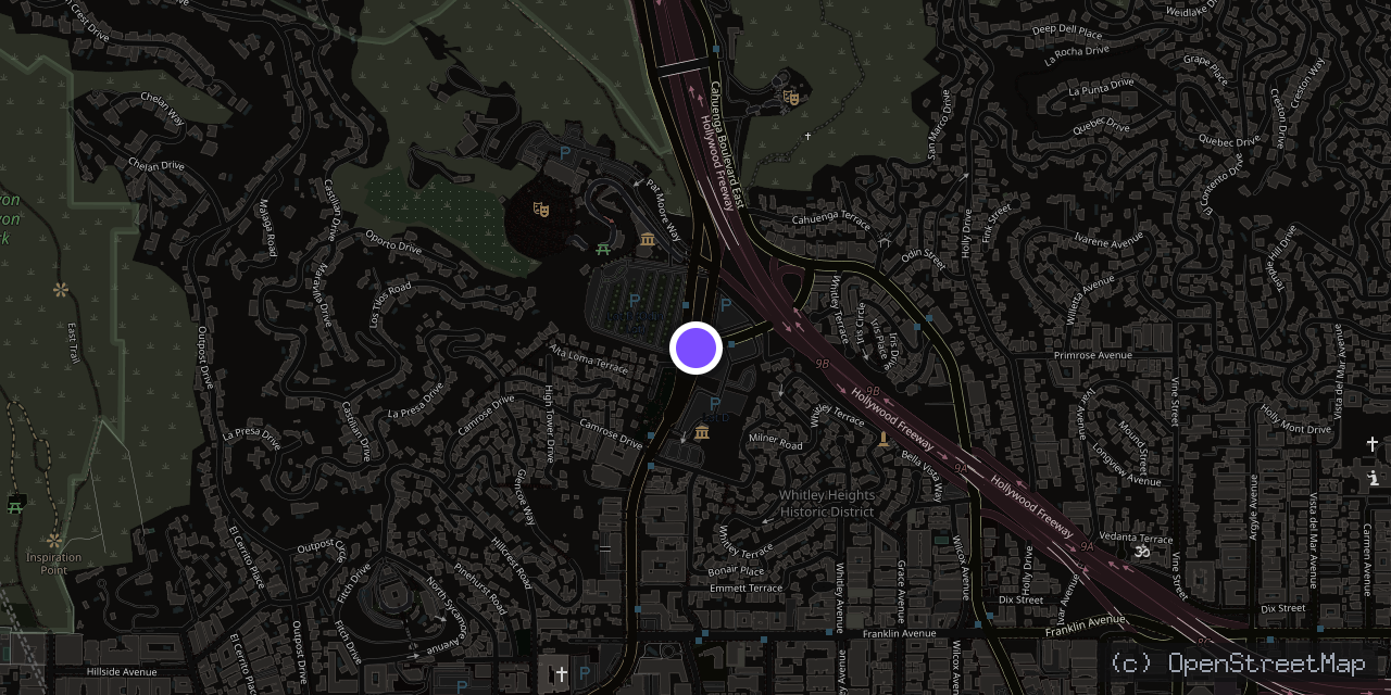 Map of 2168 Highland Ave, Los Angeles, CA 90068, USA