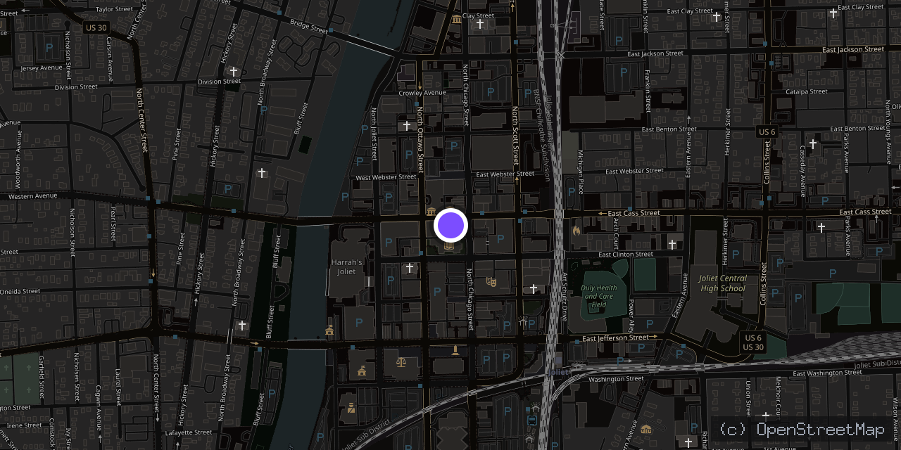 Map of Lower Level, 24 W Cass St, Joliet, IL 60432, USA