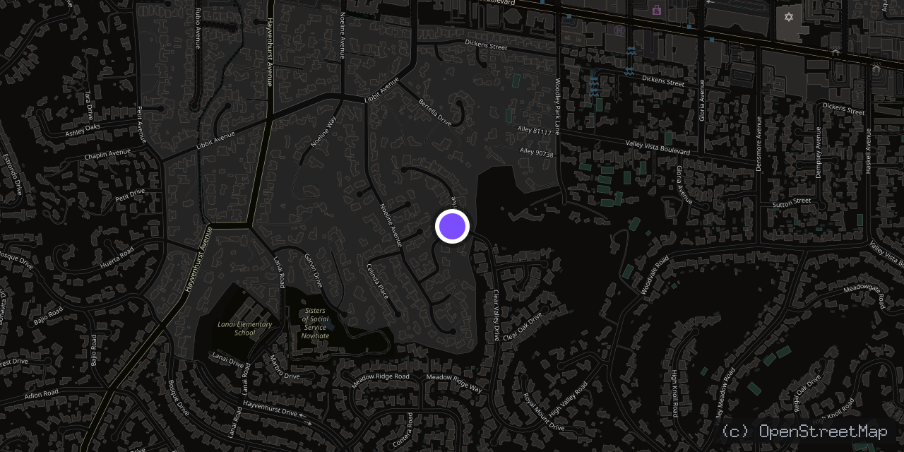 Map of 4355 Bergamo Dr, Encino, CA 91436, USA