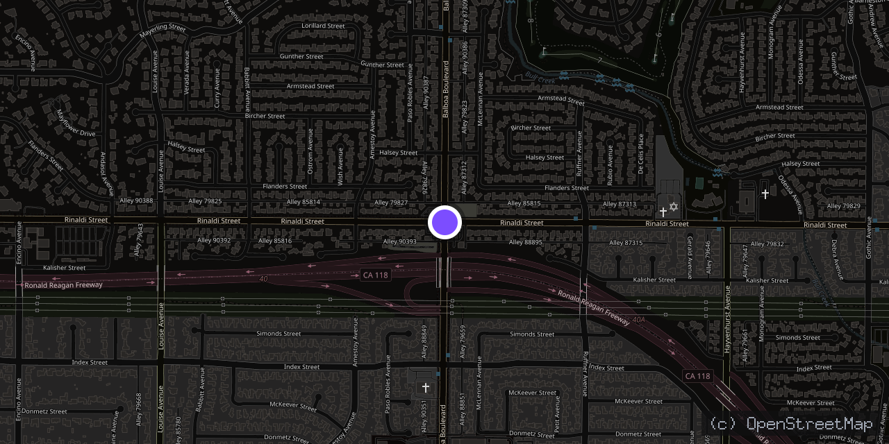 Map of 17000 Rinaldi St, Granada Hills, CA 91344, USA