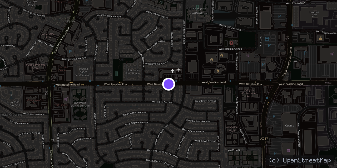 Map of 2004 S Palmer Cir, Mesa, AZ 85210, USA