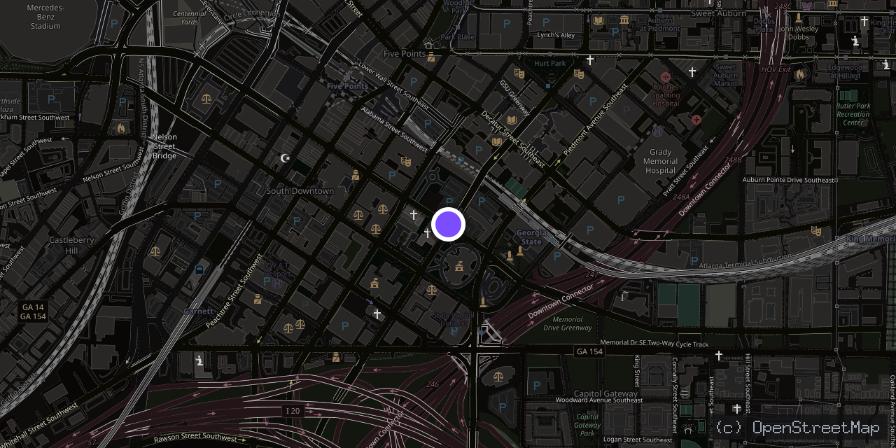 Map of 177 Washington St SW, Atlanta, GA 30303, USA