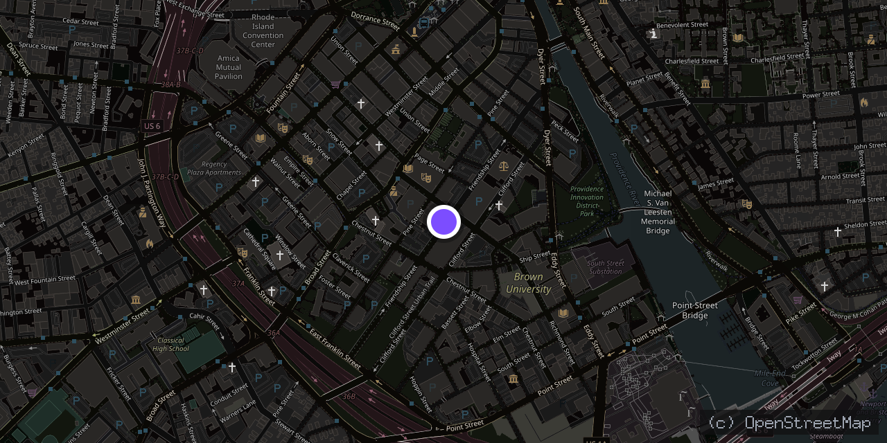 Map of 180 Pine St, Providence, RI 02903, USA