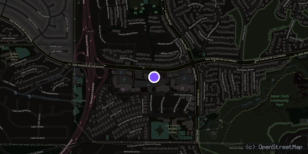 Map of 1908 E Avenida De Los Arboles, Thousand Oaks, CA 91362, USA