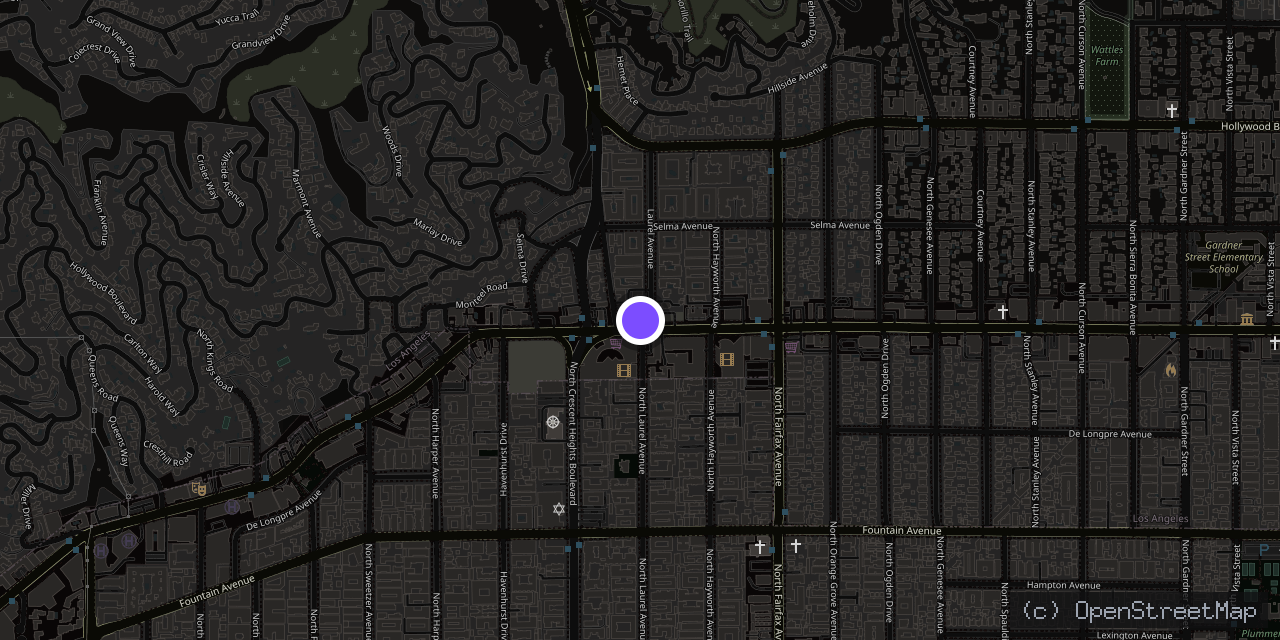 Map of 8029 Sunset Blvd, Los Angeles, CA 90046, USA