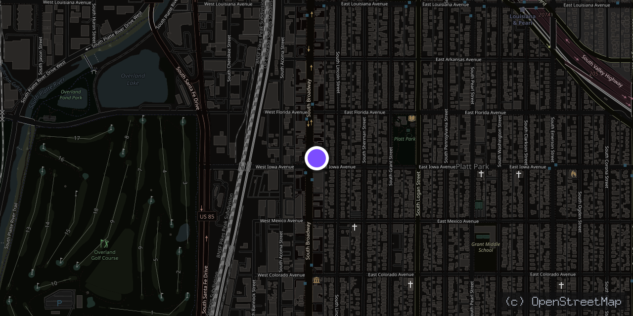 Map of 1572 S Broadway, Denver, CO 80210, USA