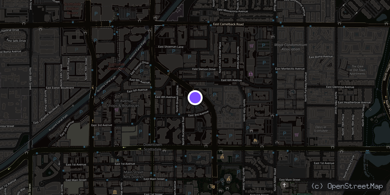 Map of 4280 N Drinkwater Blvd, Scottsdale, AZ 85251, USA