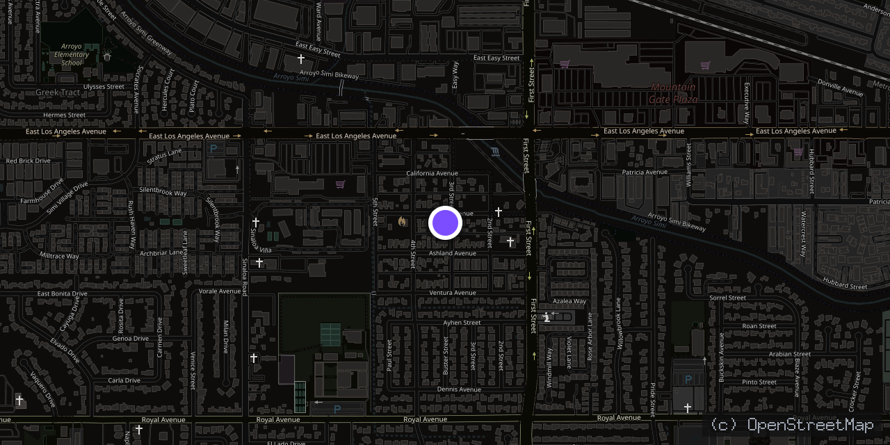 Map of 864 Pacific Ave, Simi Valley, CA 93065, USA