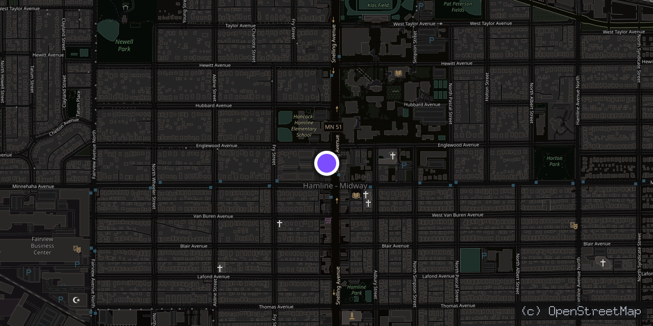 Map of 743 Snelling Ave N, St Paul, MN 55104, USA