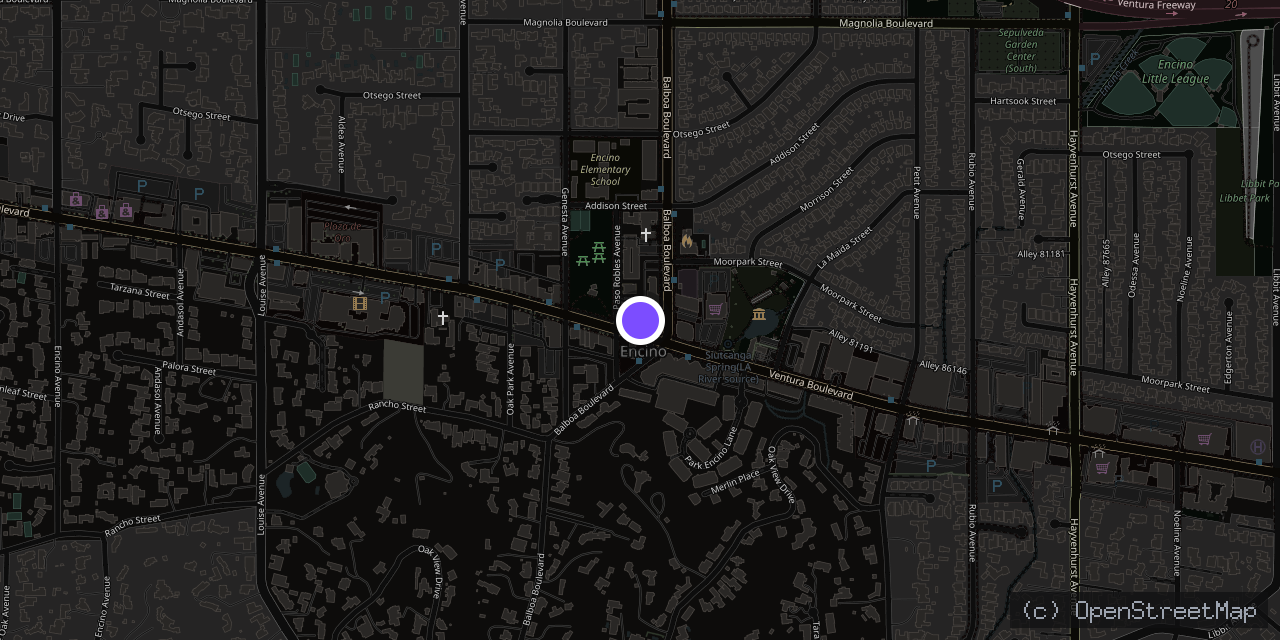 Map of 16917 Ventura Blvd, Encino, CA 91316, USA