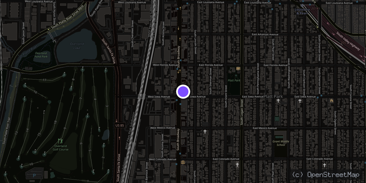 Map of 1578 S Broadway, Denver, CO 80210, USA
