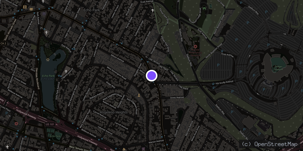 Map of 1357 W Sunset Blvd, Los Angeles, CA 90026, USA