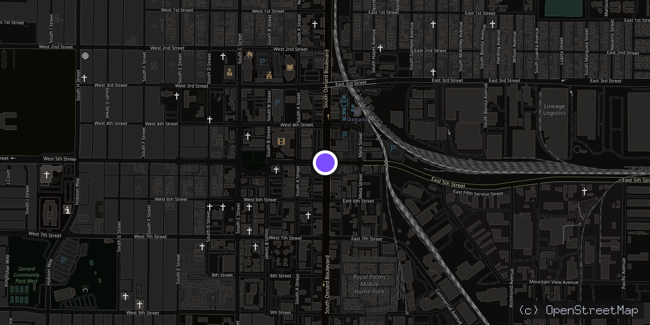 Map of 104 W 5th St, Oxnard, CA 93030, USA