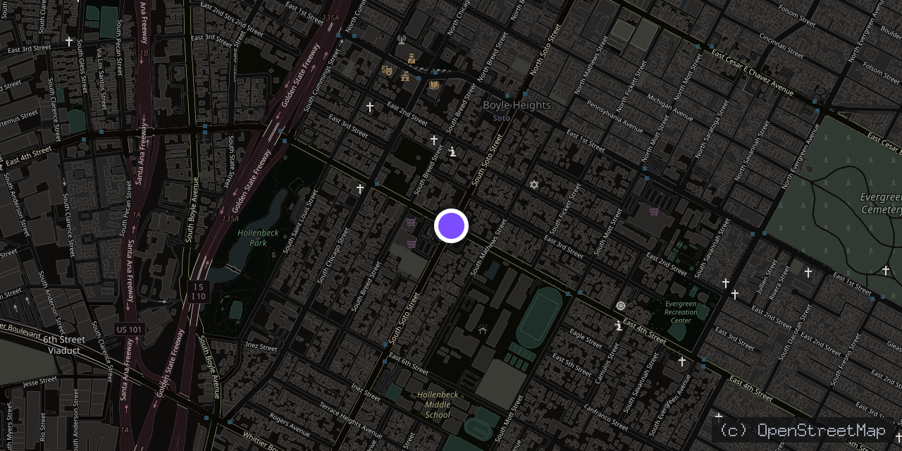 Map of 4th / Soto, Los Angeles, CA 90033, USA