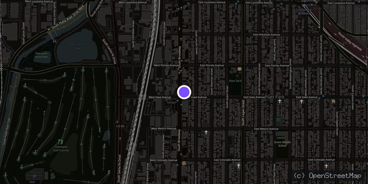Map of 1578 S Broadway, Denver, CO 80210, USA
