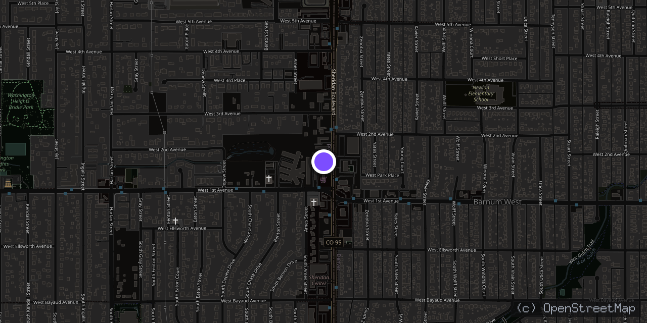 Map of 155 Sheridan Blvd, Lakewood, CO 80226, USA