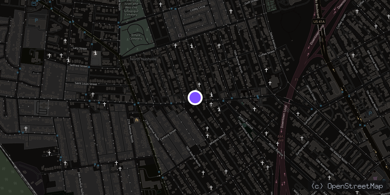 Map of 1200 Buchanan St, Nashville, TN 37208, USA