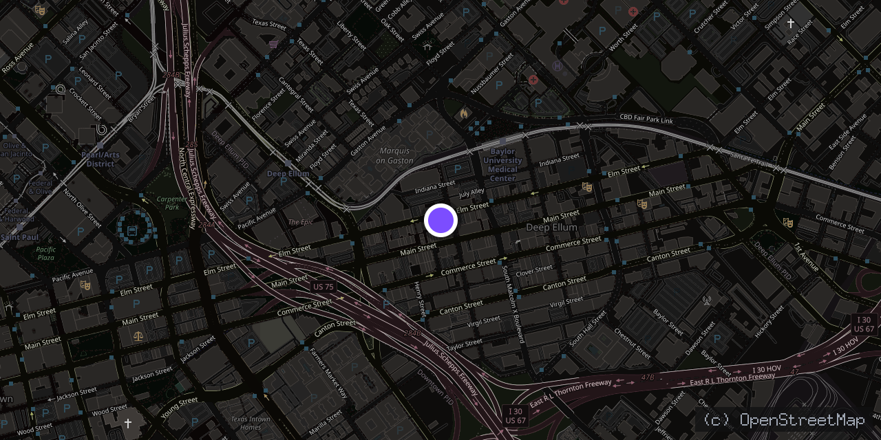 Map of 2720 Elm St, Dallas, TX 75226, USA