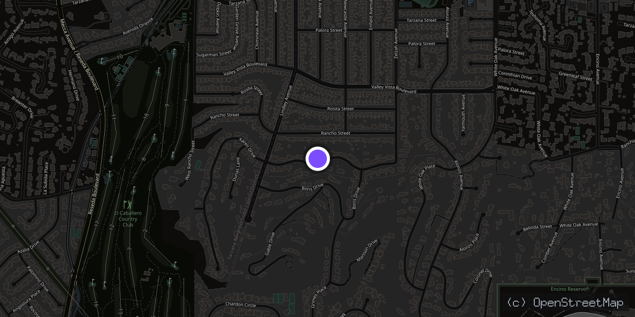 Map of 18047 Karen Dr, Encino, CA 91316, USA