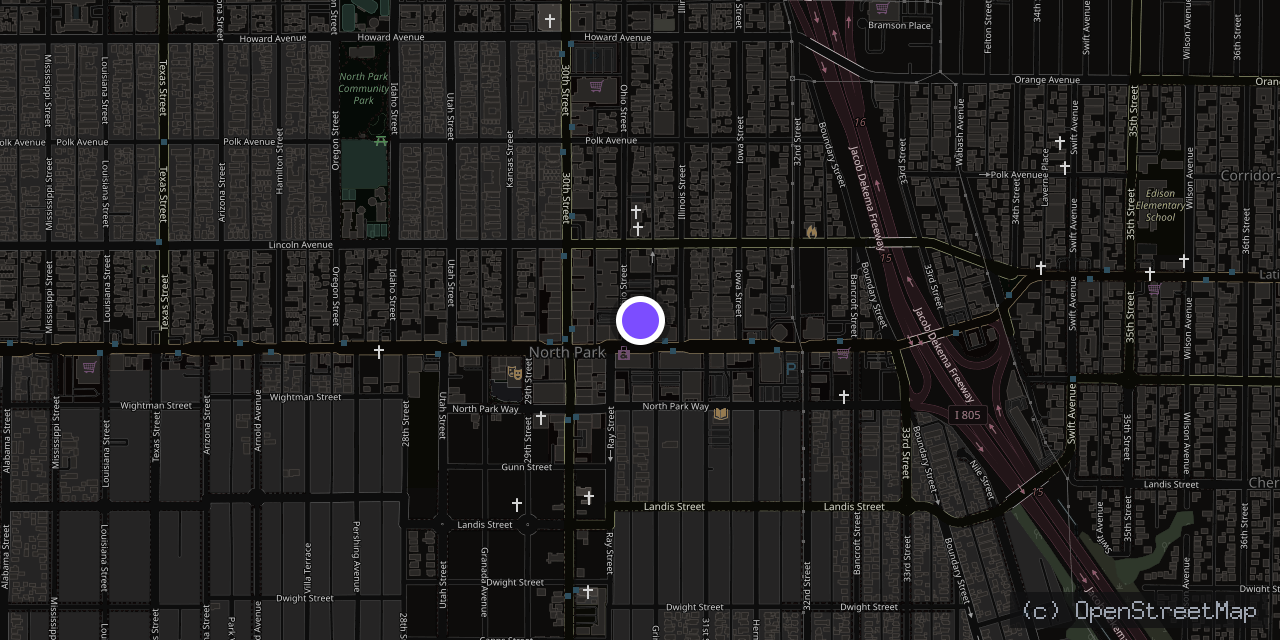 Map of 3935 Ohio St, San Diego, CA 92104, USA