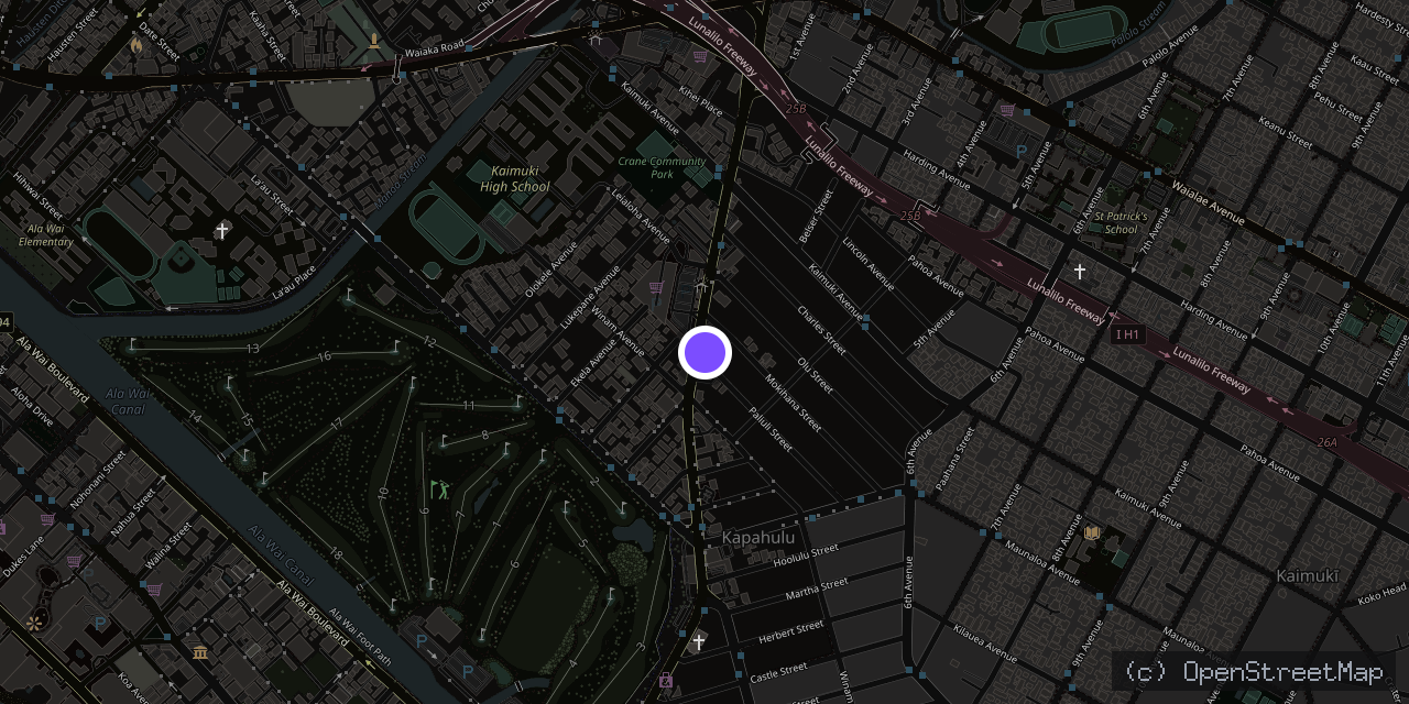 Map of 829 Kapahulu Ave, Honolulu, HI 96816, USA