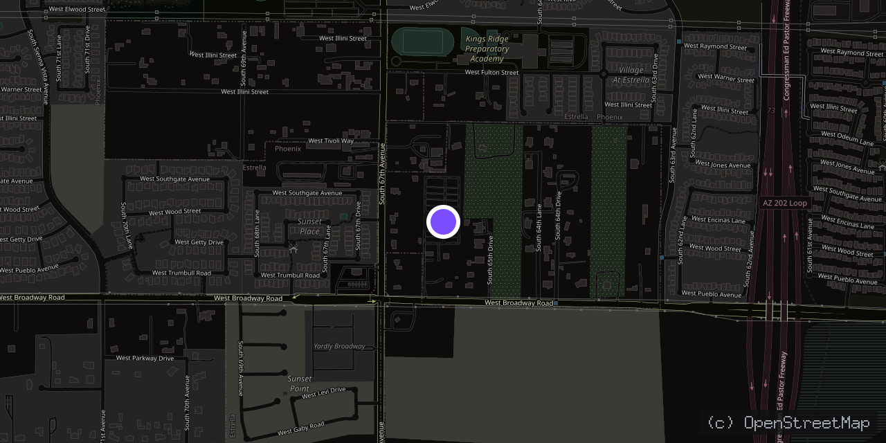 Map of 6638 W Broadway Rd, Phoenix, AZ 85043, USA